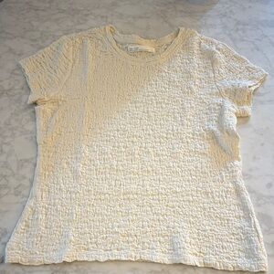 Oak + Fort Elegant Cream Textured Women's Top